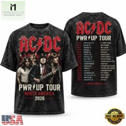 ACDC Official Vintage Style Power Up Tour 2026 Band Graphic T Shirt, Popular 3D Music Tee Acdc Official Vintage Style Power UP Tour 2026 Band Graphic T Shirt