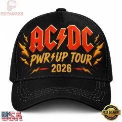 ACDC Power Up Tour 2026 Red Lightning Graphic Black Classic Cap