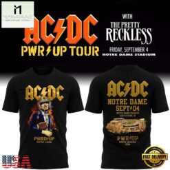 ACDC PWR UP Tour Notre Dame 2026 New Design 3D Shirt, Popular 3D Music Tee Acdc Pwr UP Tour Notre Dame 2026 New Design 3D Shirt
