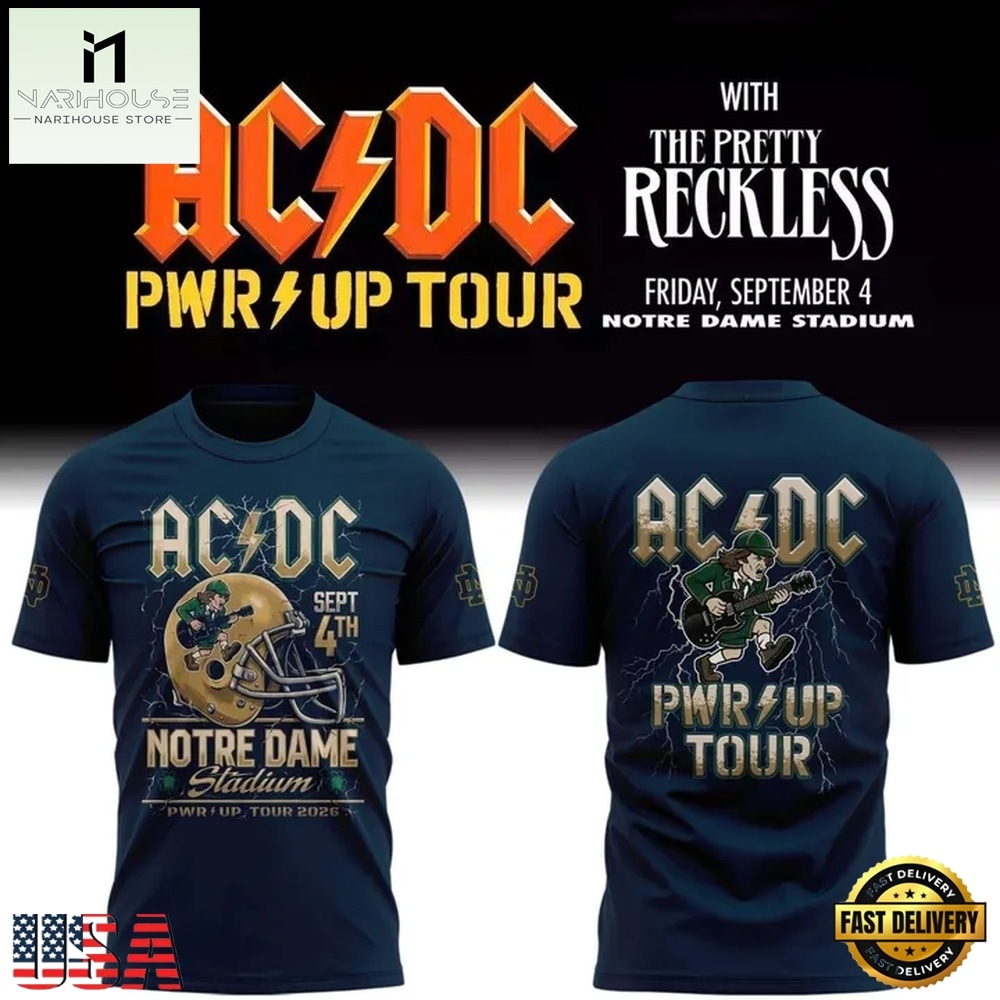 ACDC PWR UP Tour Notre Dame 2026 T Shirt, Popular 3D Music Tee ACDC PWR UP Tour Notre Dame 2026 T Shirt, Popular 3D Music Tee