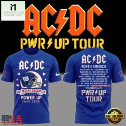 ACDC x New York Giants Event Shirt POWER UP TOUR 2026 Limited Edition 3D Shirt, Popular 3D Music Tee Acdc X New York Giants Event Shirt Power UP Tour 2026 Limited Edition 3D Shirt