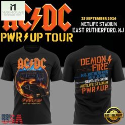 ACDC x New York Giants Event Shirt POWER UP TOUR 2026 T Shirt, Popular 3D Music Tee Acdc X New York Giants Event Shirt Power UP Tour 2026 T Shirt