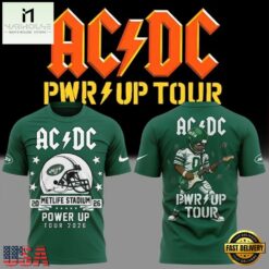 ACDC x New York Jets POWER UP TOUR 2026 New Design 3D Shirt, Popular 3D Music Tee Acdc X New York Jets Power UP Tour 2026 New Design 3D Shirt