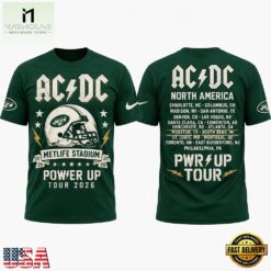 ACDC x New York Jets POWER UP TOUR 2026 T Shirt, Hot 3D Shirt Trend Acdc X New York Jets Power UP Tour 2026 T Shirt