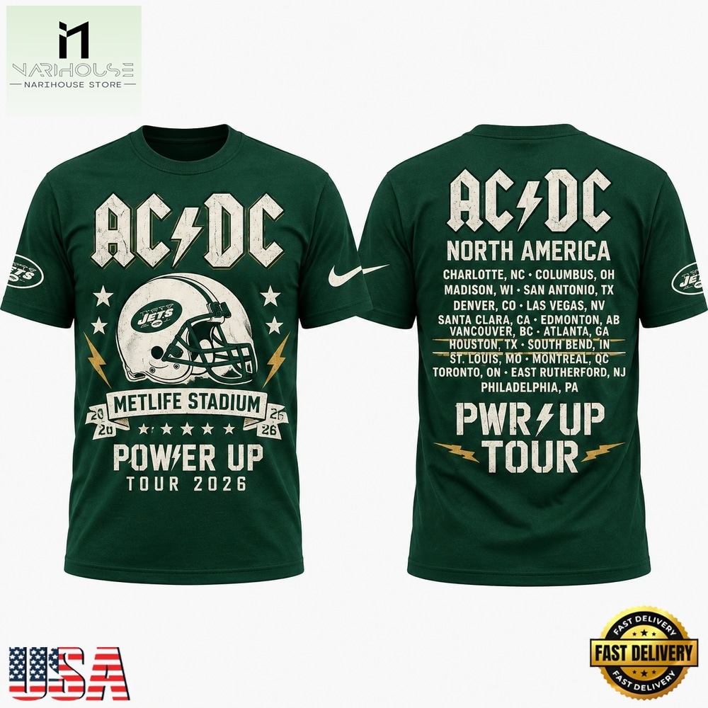 ACDC x New York Jets POWER UP TOUR 2026 T Shirt, Hot 3D Shirt Trend ACDC x New York Jets POWER UP TOUR 2026 T Shirt, Hot 3D Shirt Trend