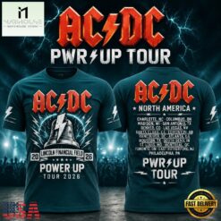 ACDC x Philadelphia Eagles POWER UP TOUR 2026 T Shirt, Hot 3D Shirt Trend Acdc X Philadelphia Eagles Power UP Tour 2026 T Shirt