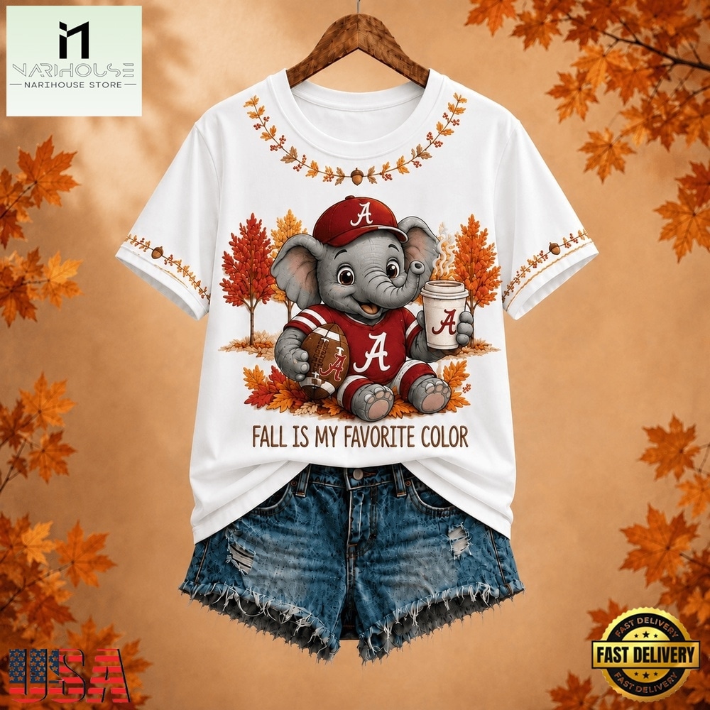 Alabama Crimson Tide NCAA Fall Is My Favorite Color Football Unisex 3D Shirt, NCAA College 3D Shirt Alabama Crimson Tide NCAA Fall Is My Favorite Color Football Unisex 3D Shirt, NCAA College 3D Shirt