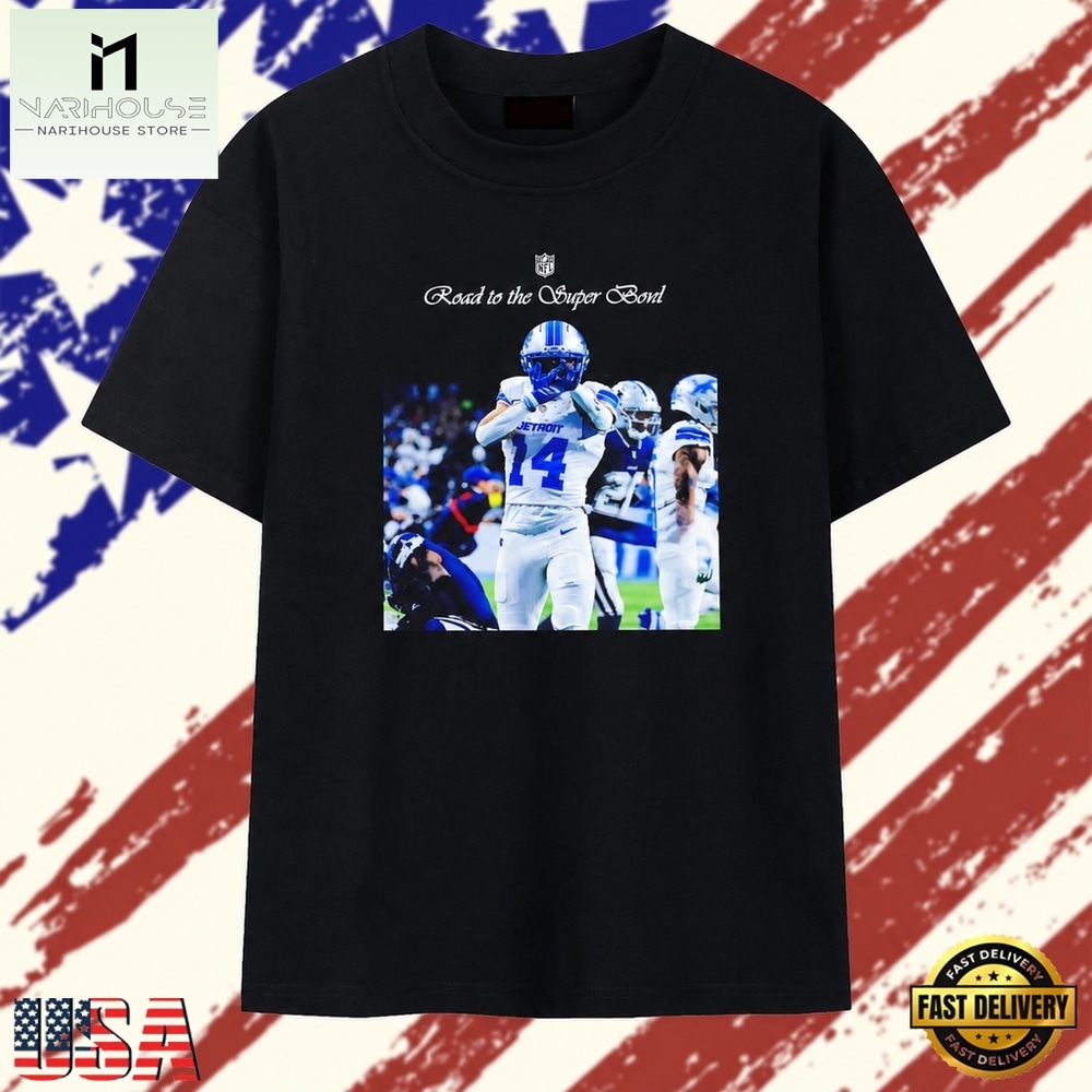 Amon Ra St. Brown Road to the Super Bowl Detroit Lions T Shirt, Stylish 2D Graphic Shirt Amon Ra St. Brown Road to the Super Bowl Detroit Lions T Shirt, Stylish 2D Graphic Shirt