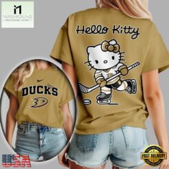 Anaheim Ducks NHL x Hello Kitty Unisex 3D Shirt, NHL 3D Game Day Tee Anaheim Ducks Nhl X Hello Kitty Unisex 3D Shirt