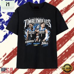 Anthony Edwards and LaMelo Ball Minnesota Timberwolves Wolves Back Signature T Shirt, Stylish 2D Graphic Shirt Anthony Edwards And Lamelo Ball Minnesota Timberwolves Wolves Back Signature T Shirt