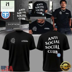 AntiSocialSocialClub x Tennessee Titans T Shirt, Popular 3D Music Tee Antisocialsocialclub X Tennessee Titans T Shirt
