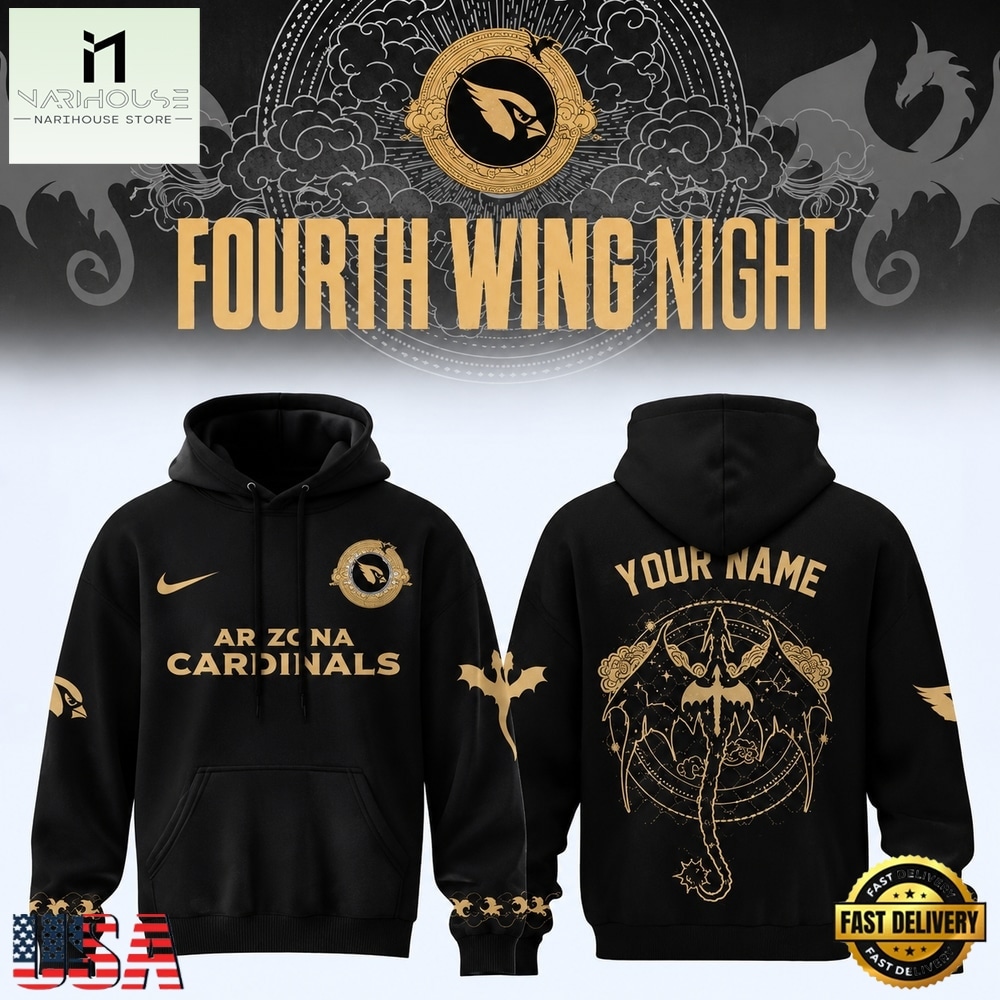 Arizona Cardinals Fourth Wing Night 2026 Custom Black Hoodie, Hot 3D Shirt Trend Arizona Cardinals Fourth Wing Night 2026 Custom Black Hoodie, Hot 3D Shirt Trend