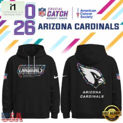 Arizona Cardinals NFL Crucial Catch 2026 Limited Edition Black Hoodie Shirt, NFL Sporty Shirt Arizona Cardinals Nfl Crucial Catch 2026 Limited Edition Black Hoodie Shirt