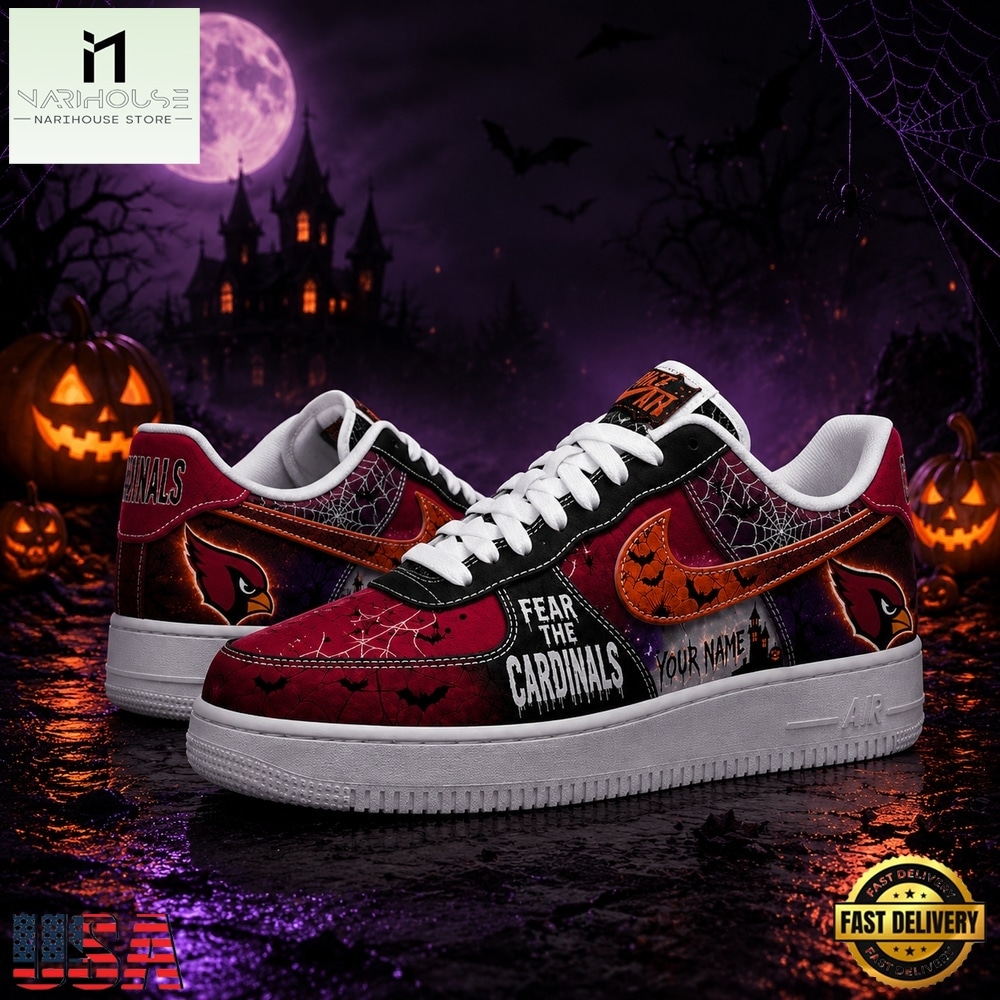 Arizona Cardinals NFL Fear The Team Halloween Air Force 1 Shoes Sneakers, NFL Team AF1 Shoes Arizona Cardinals NFL Fear The Team Halloween Air Force 1 Shoes Sneakers, NFL Team AF1 Shoes
