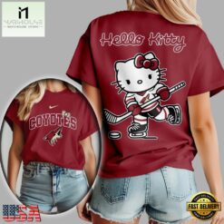 Arizona Coyotes NHL x Hello Kitty Unisex 3D Shirt, NHL 3D Game Day Tee Arizona Coyotes Nhl X Hello Kitty Unisex 3D Shirt