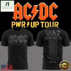 Back In Black Shirt Power Up Tour 2026 ACDC T Shirt, Popular 3D Music Tee Back IN Black Shirt Power UP Tour 2026 Acdc T Shirt