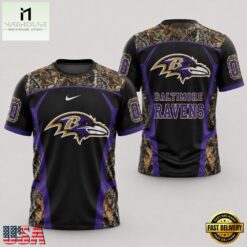Baltimore Ravens 2026 NFL Hunting Camo 3D Shirt, NFL Sporty Shirt Baltimore Ravens 2026 Nfl Hunting Camo 3D Shirt