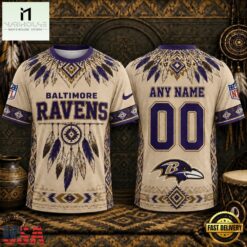Baltimore Ravens 2026 NFL Native American Heritage 3D Shirt, NFL Sporty Shirt Baltimore Ravens 2026 Nfl Native American Heritage 3D Shirt
