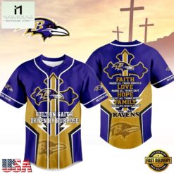 Baltimore Ravens NFL Blessed Beyond The Score Baseball Jersey, NFL Game Day Jersey Baltimore Ravens Nfl Blessed Beyond The Score Baseball Jersey