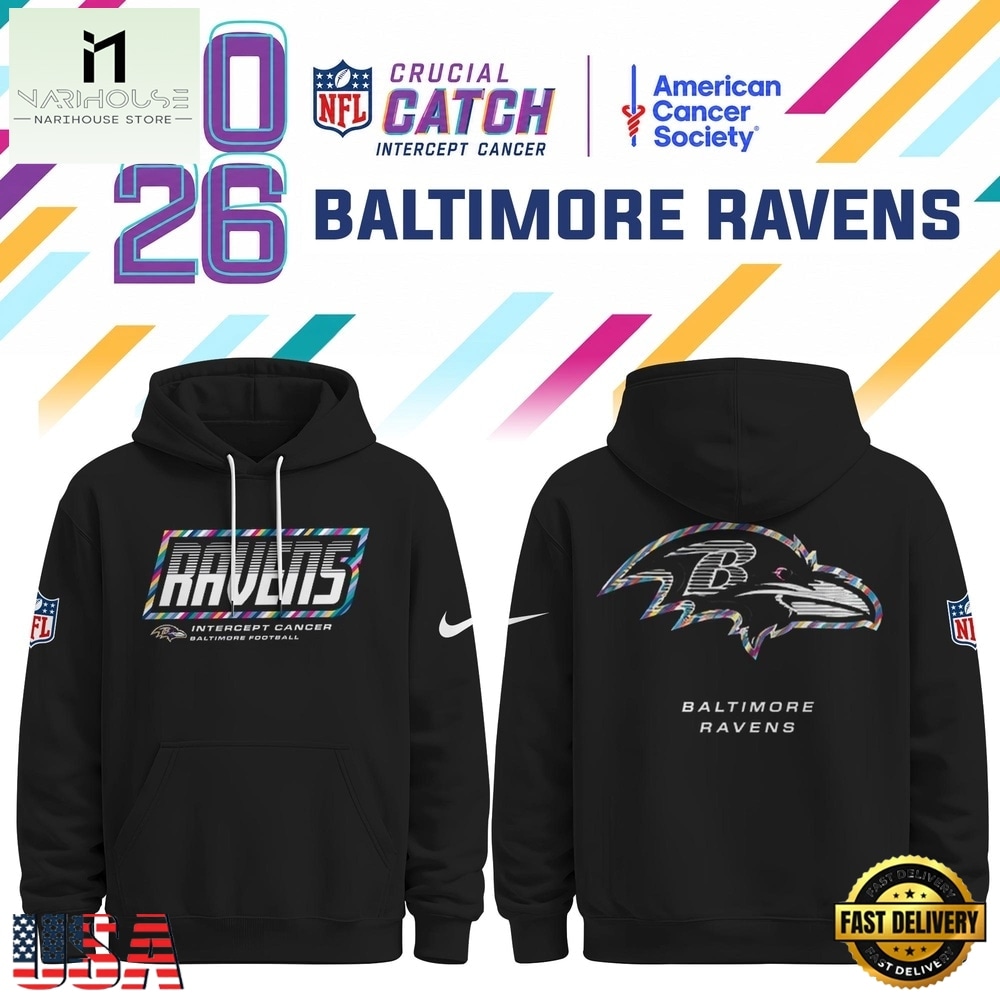 Baltimore Ravens NFL Crucial Catch 2026 Limited Edition Black Hoodie Shirt, NFL Sporty Shirt Baltimore Ravens NFL Crucial Catch 2026 Limited Edition Black Hoodie Shirt, NFL Sporty Shirt