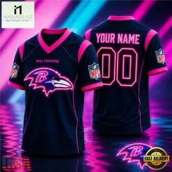 Baltimore Ravens NFL Electric Glow Custom Football Jersey, NFL Team Football Jersey Baltimore Ravens Nfl Electric Glow Custom Football Jersey