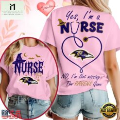 Baltimore Ravens NFL Night Shift Never Misses Game Day Halloween Nurse Unisex 3D Shirt, NFL Sporty Shirt Baltimore Ravens Nfl Night Shift Never Misses Game Day Halloween Nurse Unisex 3D Shirt