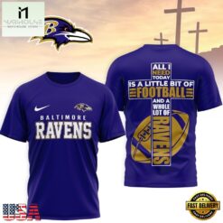 Baltimore Ravens NFL Whole Lot of Football Christian Cross 3D Shirt, NFL Sporty Shirt Baltimore Ravens Nfl Whole Lot OF Football Christian Cross 3D Shirt