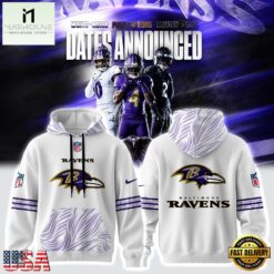 Baltimore Ravens Rivalries 2026 Limited Edition White Hoodie Shirt, Hot 3D Shirt Trend Baltimore Ravens Rivalries 2026 Limited Edition White Hoodie Shirt