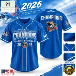 Biloxi Shuckers 2026 South Division Champions Baseball Jersey, Stylish Baseball Jersey Biloxi Shuckers 2026 South Division Champions Baseball Jersey