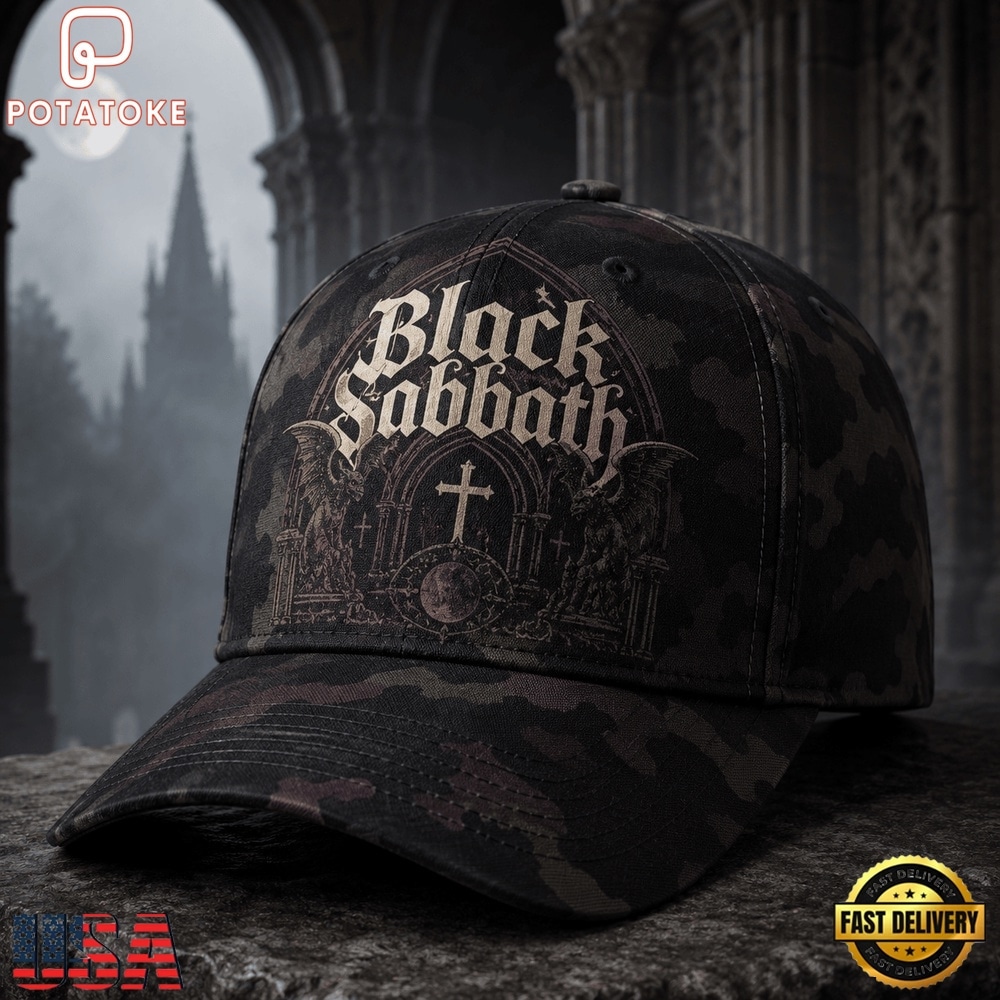 Black Sabbath Midnight Cathedral Camo Gothic Rock Classic Cap Black Sabbath Midnight Cathedral Camo Gothic Rock Classic Cap