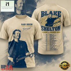 Blake Shelton Friends And Heroes 2025 Tour T Shirt, Popular 3D Music Tee Blake Shelton Friends And Heroes 2025 Tour T Shirt