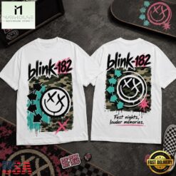 Blink 182 Camo Fast Nights Pop Punk 3D Shirt, Popular 3D Music Tee Blink 182 Camo Fast Nights Pop Punk 3D Shirt