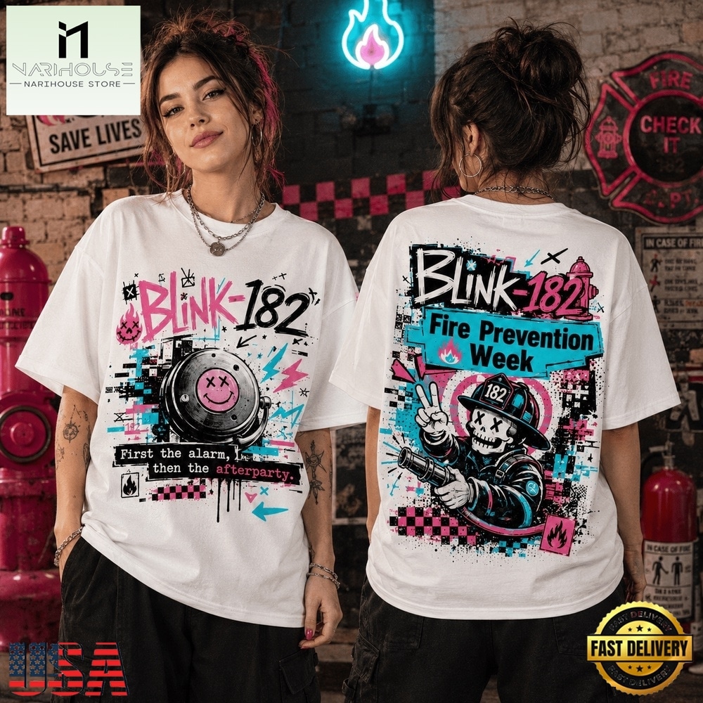 Blink 182 Fire Prevention Week Pop Punk 3D Shirt, Popular 3D Music Tee Blink 182 Fire Prevention Week Pop Punk 3D Shirt, Popular 3D Music Tee