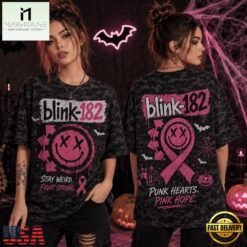 Blink 182 Stay Weird Fight Strong Halloween 3D Shirt, Popular 3D Music Tee Blink 182 Stay Weird Fight Strong Halloween 3D Shirt