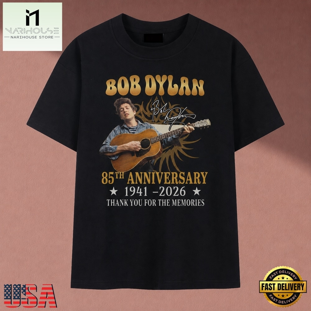 Bob Dylan 85th Anniversary 1941 2026 Guitar Signature T Shirt, Music Fan 2D Shirt Bob Dylan 85th Anniversary 1941 2026 Guitar Signature T Shirt, Music Fan 2D Shirt