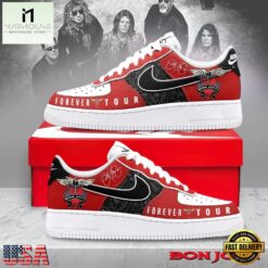 Bon Jovi Forever Tour Red & Black Classic Rock Graphic Custom Air Force 1 Shoes, Music Artist AF1 Shoes Bon Jovi Forever Tour Red Black Classic Rock Graphic Custom Air Force 1 Shoes