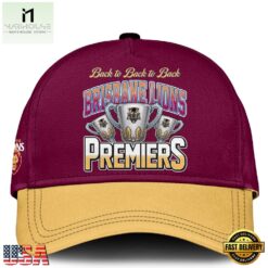 Brisbane Lions 2026 AFL Premiers Three Peat Limited Edition Cap, Trending Cap Style Brisbane Lions 2026 Afl Premiers Three Peat Limited Edition Cap