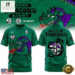 Brooklyn Nets x Swamp Dragons Night 2026 Special New T Shirt, Hot 3D Shirt Trend Brooklyn Nets X Swamp Dragons Night 2026 Special New T Shirt