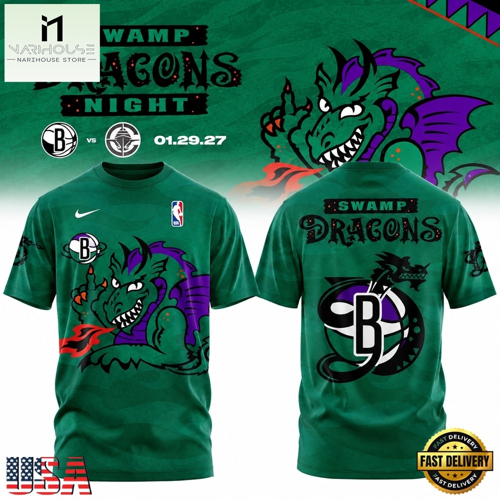 Brooklyn Nets x Swamp Dragons Night 2026 Special New T Shirt, Hot 3D Shirt Trend Brooklyn Nets x Swamp Dragons Night 2026 Special New T Shirt, Hot 3D Shirt Trend