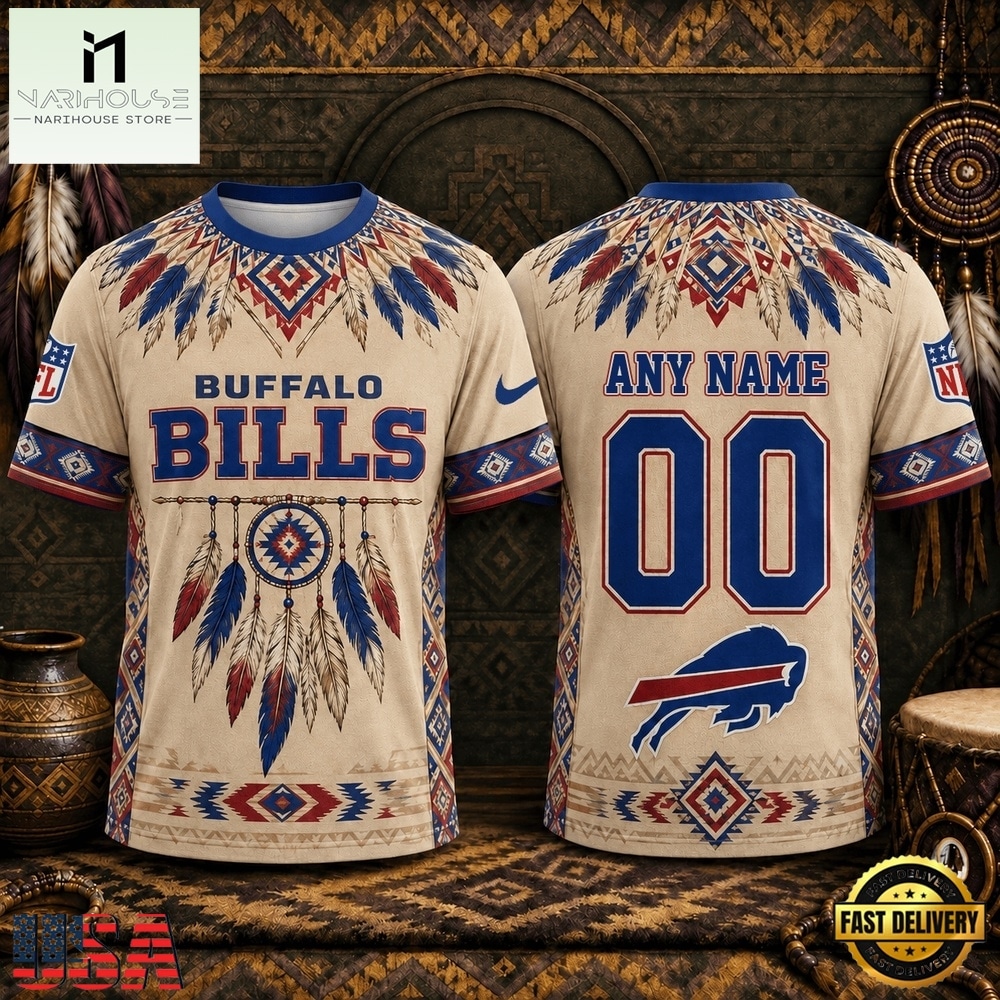 Buffalo Bills 2026 NFL Native American Heritage 3D Shirt, NFL Sporty Shirt Buffalo Bills 2026 NFL Native American Heritage 3D Shirt, NFL Sporty Shirt