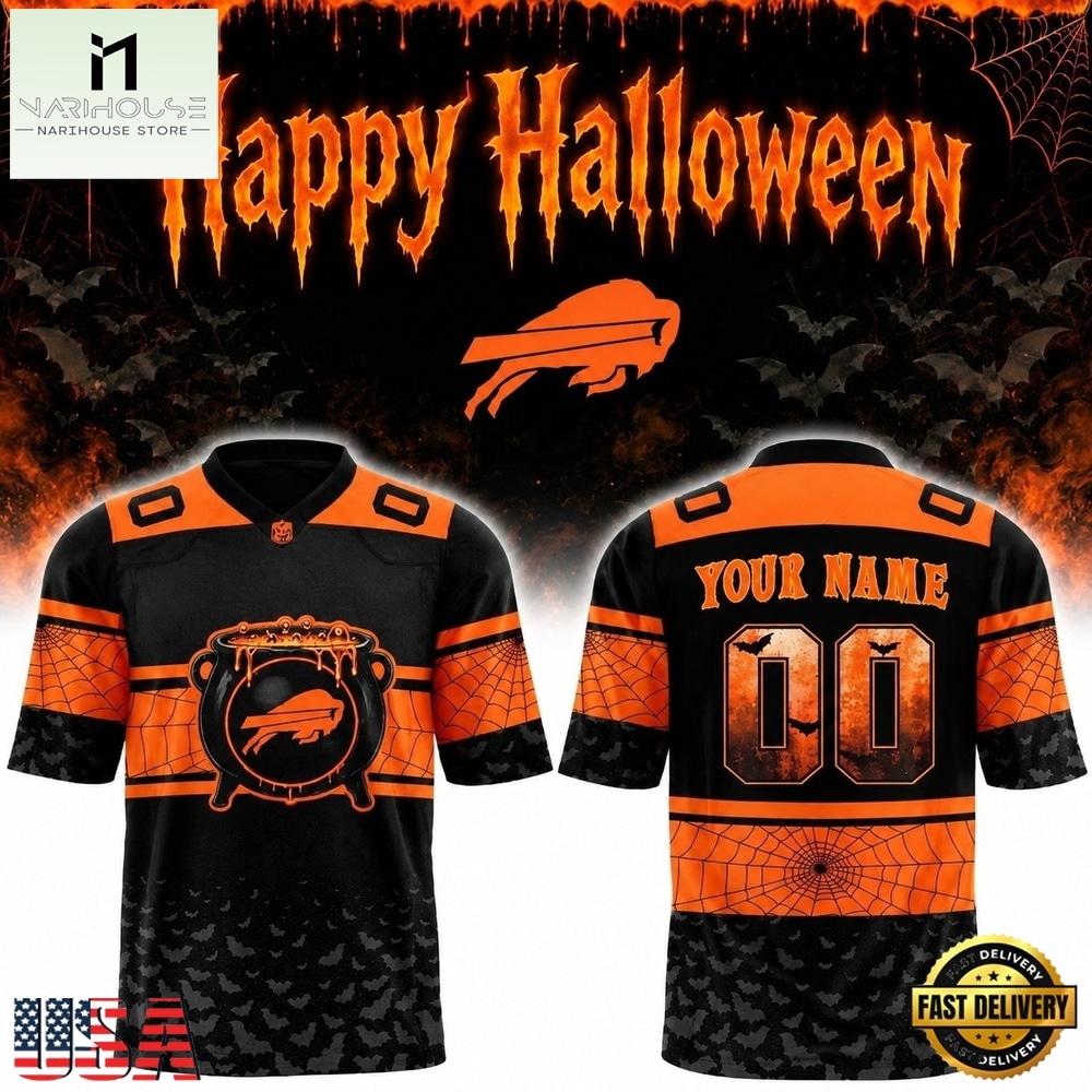 Buffalo Bills Happy Halloween 2026 Custom Football Jersey, Trending Football Shirt Buffalo Bills Happy Halloween 2026 Custom Football Jersey, Trending Football Shirt