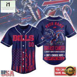 Buffalo Bills NFL Breast Cancer Hope Over Fear Baseball Jersey, NFL Game Day Jersey Buffalo Bills Nfl Breast Cancer Hope Over Fear Baseball Jersey
