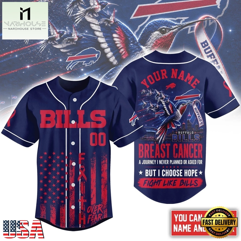 Buffalo Bills NFL Breast Cancer Hope Over Fear Baseball Jersey, NFL Game Day Jersey Buffalo Bills NFL Breast Cancer Hope Over Fear Baseball Jersey, NFL Game Day Jersey
