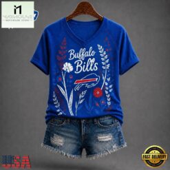 Buffalo Bills NFL Floral Garden V Neck T Shirt, Trendy NFL V Neck Tee Buffalo Bills Nfl Floral Garden V Neck T Shirt