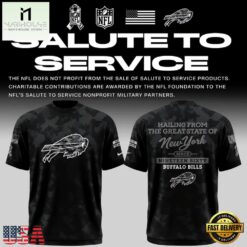 Buffalo Bills Salute to Service Camo 2026 Black T Shirt, Hot 3D Shirt Trend Buffalo Bills Salute TO Service Camo 2026 Black T Shirt
