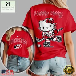 Carolina Hurricanes NHL x Hello Kitty Unisex 3D Shirt, NHL 3D Game Day Tee Carolina Hurricanes Nhl X Hello Kitty Unisex 3D Shirt