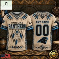 Carolina Panthers 2026 NFL Native American Heritage 3D Shirt, NFL Sporty Shirt Carolina Panthers 2026 Nfl Native American Heritage 3D Shirt