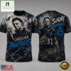 Carolina Panthers NFL Michael Myers Sunday Nightmares Horror Halloween 3D T Shirt, NFL Sporty Shirt Carolina Panthers Nfl Michael Myers Sunday Nightmares Horror Halloween 3D T Shirt