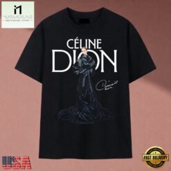 Celine Dion Vintage Signature Portrait Music Graphic T Shirt, Music Fan 2D Shirt Celine Dion Vintage Signature Portrait Music Graphic T Shirt