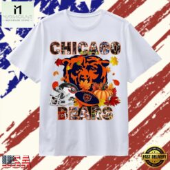 Chicago Bears Football Autumn Fall Leaves Pumpkin Graphic T Shirt, Stylish 2D Graphic Shirt Chicago Bears Football Autumn Fall Leaves Pumpkin Graphic T Shirt